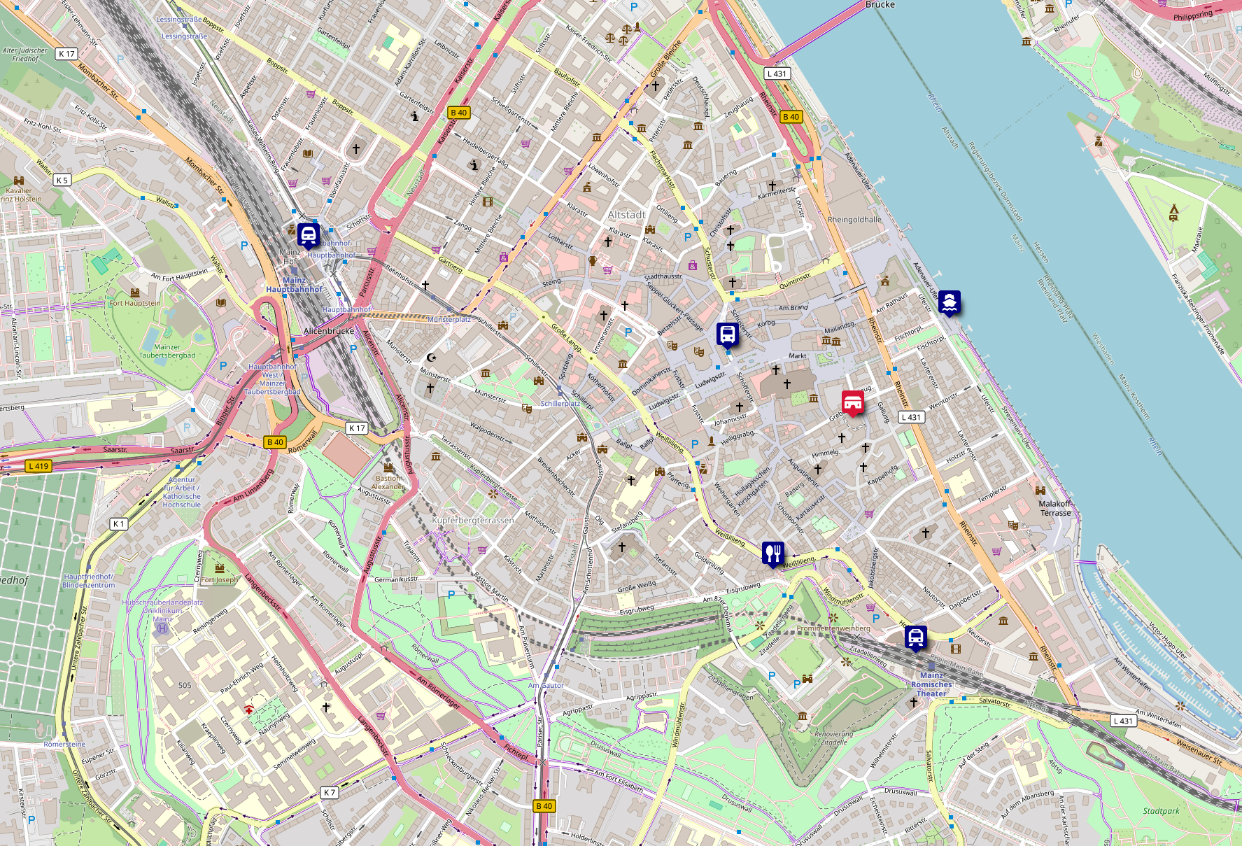 Map of Mainz for RICH2025 participants